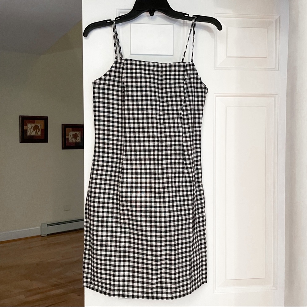 SHEIN black/white gingham cami dress